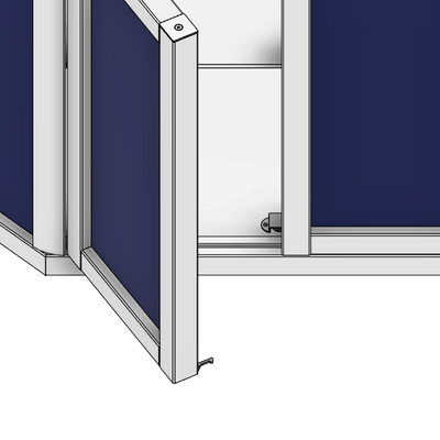 52-300-1 MODULAR SOLUTIONS DOUBLE DOOR CATCH<BR>40MM X 50.8MM X 65MM ANODIZED ALUMINUM STANDARD HARDWARE